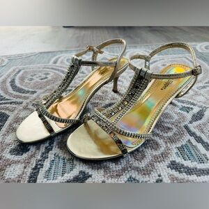 Sophisticated Gold Strappy Heels